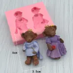 2 Cavity Teddy bear Princess Princess silicone mould