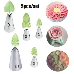 5 pcs Leaf Icing Piping Nozzle set