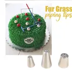 3 pcs Grass hair fur piping tip nozzle multi opening tip 233,234,235