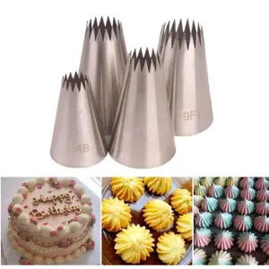 Russian Nozzles Open Star Tips Set of 4 Pcs