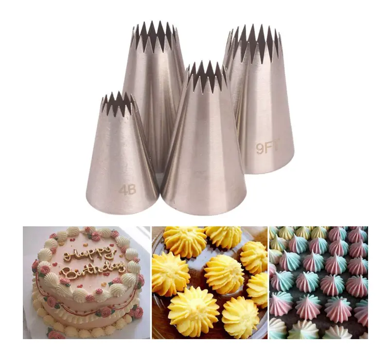 Russian Nozzles Open Star Tips Set of 4 Pcs