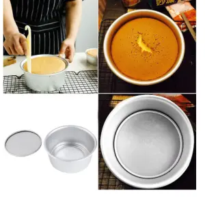 Aluminum Tapered Round Cake Push Pan Removable Bottom Cake Mould (9 inch)