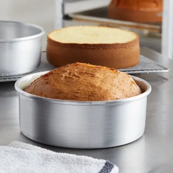 Aluminum Straight Round Cake Push Pan Removable Bottom Cake Mould (8 inch)