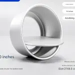 Aluminum Straight Round Cake Push Pan Removable Bottom Cake Mould (10 inch)