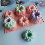 6 Cavities Non-Stick Flexible Flower Crown Shape Cake Mould
