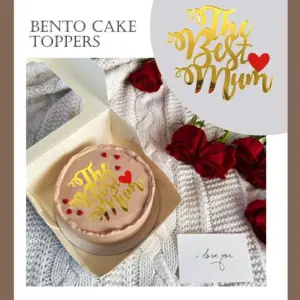 The Best mum with red heart cake topper STYLE18