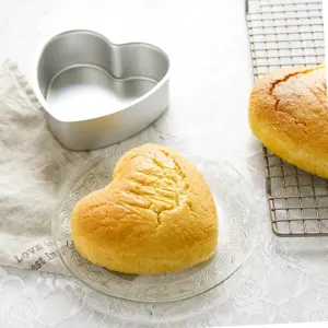 Aluminum Heart Shape Cake Push Pan Removable Bottom Cake Mould (8 inch)