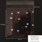 Red and Pink hearts 100pcs Cookie Candy Sleeve Style 2