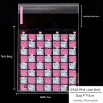 Pink love grid 100pcs Cookie Candy Sleeve