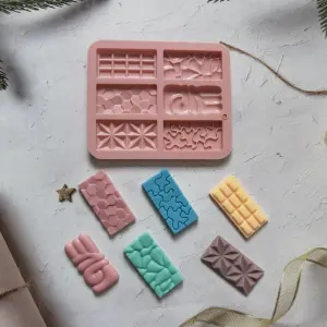 6 Cavity Mini Multi Bar Shape Silicone Chocolate Mould