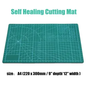 Self Healing 3-Ply Double Sided Durable Non-Slip PVC Cutting Mat Great for Scrapbooking,Quilting,Sewing and all Arts & Crafts Projects - A4 Size