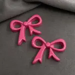2 pcs Pink Bow cake topper set