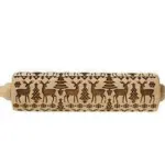 Reindeer Christmas tree Christmas theme Wooden Rolling Embossed Rolling Pin