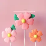 3 pcs Cute flower cake topper