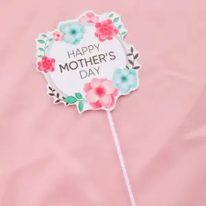 Floral Happy Mothers cake topper Style 4