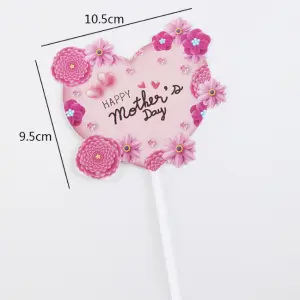 Floral Happy Mothers cake topper Style 6
