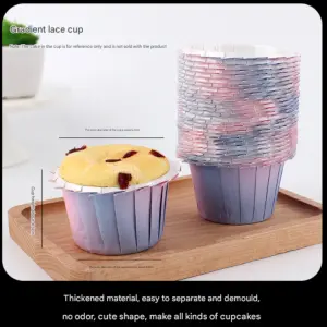 Gradient Colour Aluminum Foil Baking Cups / Muffin Cups (50 pieces) Style 2