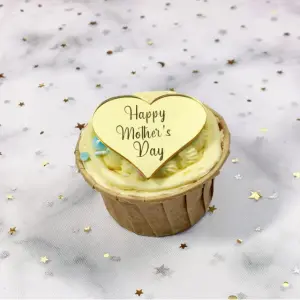 5 pcs Heart Happy Mothers cake coin topper