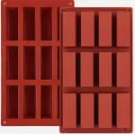 12 Cavity Rectangle Chocolate Bar Silicon Chocolate Mould