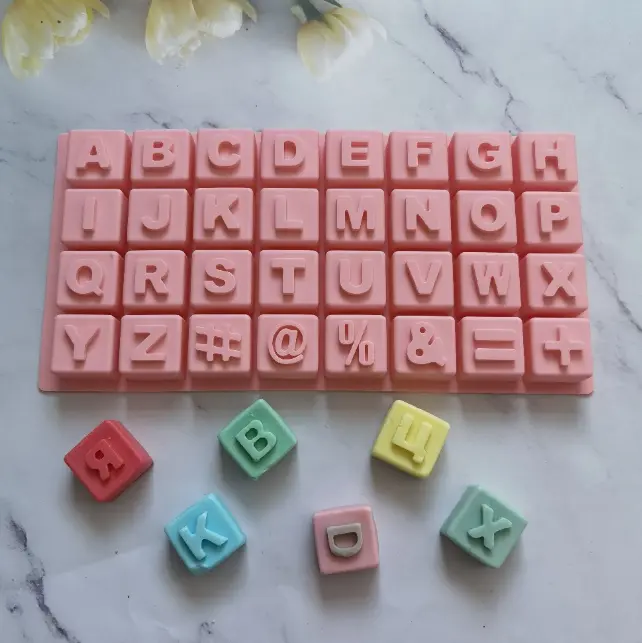 26 Alphabet Upper case cube style Silicone Mould Style 4