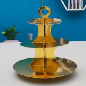 3 Tiers Cupcake Stand Paper Cake Holder Cupcake stand ( Gold )