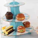 3 Tiers Cupcake Stand Paper Cake Holder Cupcake stand ( White & Blue )