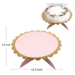 1 pcs Cake Stand Cardboard with Golden Boarder cake stand (Pink)