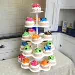 5 Tier White Cupcake Stand for 27 Dessert Cake Display