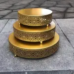 3 pcs Classic Gold Cake Stand,7.8''/9.8''/11.8'' Cake Stands for Dessert Table set