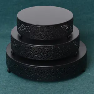 3 pcs Classic Black Cake Stand,7.8''/9.8''/11.8'' Cake Stands for Dessert Table set