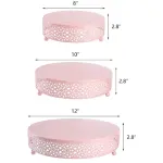 3 pcs Classic Pink Cake Stand,7.8''/9.8''/11.8'' Cake Stands for Dessert Table set