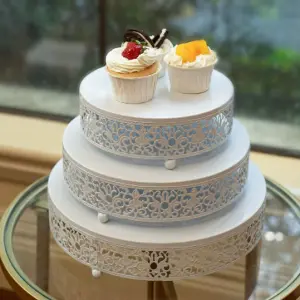 3 pcs Classic White Cake Stand,7.8''/9.8''/11.8'' Cake Stands for Dessert Table set