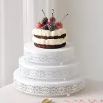 3 pcs Classic White Cake Stand,7.8''/9.8''/11.8'' Cake Stands for Dessert Table set