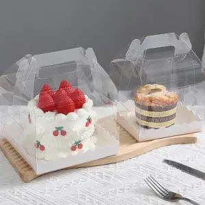 1 Pcs Transparent cake Box with Tray (15 x 15 X 12 cm )