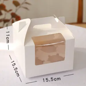 2/4/6/12 cavity Cup cake Box with handle and separate cup tray - 4 cavity