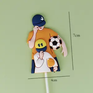 Father Son Football love cake Toy topper Style 4