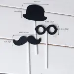 3 pcs Mustache hat specs cake topper set Style 2