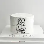 Father Holding Child outline acrylic cutout cake topper Style 1