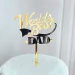 Double Acrylic World Best Dad cake topper