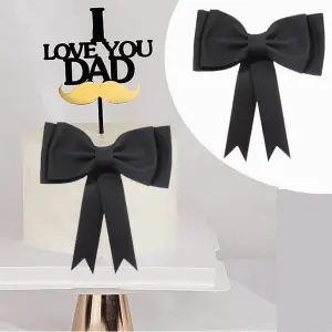 3D Large Black Bow cake topper
