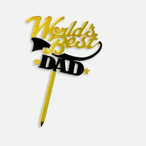 Double Acrylic World Best Dad cake topper