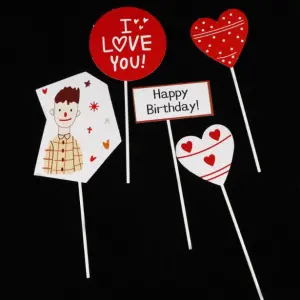 5 pcs Father's Love theme cake topper set