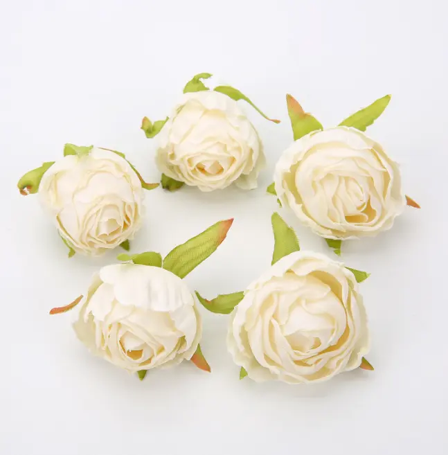 5 pcs Off White Artificial Flower cake topper
