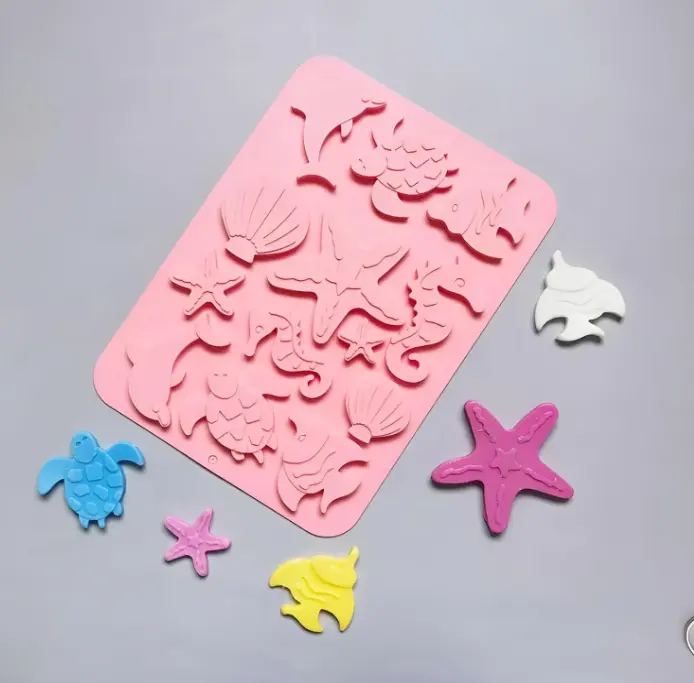 12 Cavity Assorted Sea Animal Theme Silicone Mould