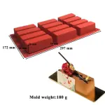 12 Cavity Rectangle Chocolate Bar Silicon Chocolate Mould