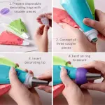 1 PC Tri Colour Cream Coupler Nozzle,Nozzle Cap for Icing Piping Bags,Used to Hold Different Russian Nozzles,Polytree Cake Tip