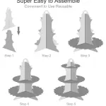 3 Tiers Cupcake Stand Cardboard Cake Holder Cupcake stand (Pink Polka Dot theme)