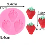 3 Cavity Strawberry fruit Silicone mould