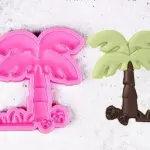 Coconut tree Detailed mould with grass silicone mould