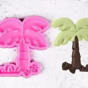 Coconut tree Detailed mould with grass silicone mould